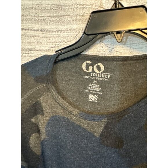 Go Couture Vintage Edition Camo Print Long Sleeve Top M - Picture 2 of 3